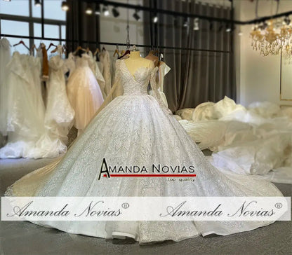 Robe de mariée asymétrique spéciale à manches longues Amanda Novias NS4783