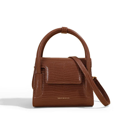 2023 nouveau sac en cuir pour femme imprimé lézard sac à main à bandoulière simple design de niche petit sac carré sac à bandoulière