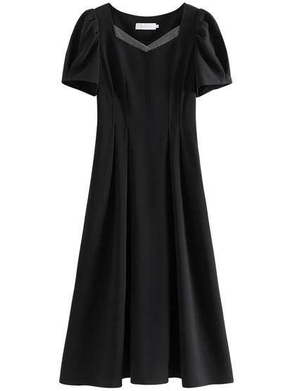 Robe FSLE Swan Robe taille haute de style français pour femme 2024 Été Nouvelle arrivée Robe pour occasions formelles 24FS12193