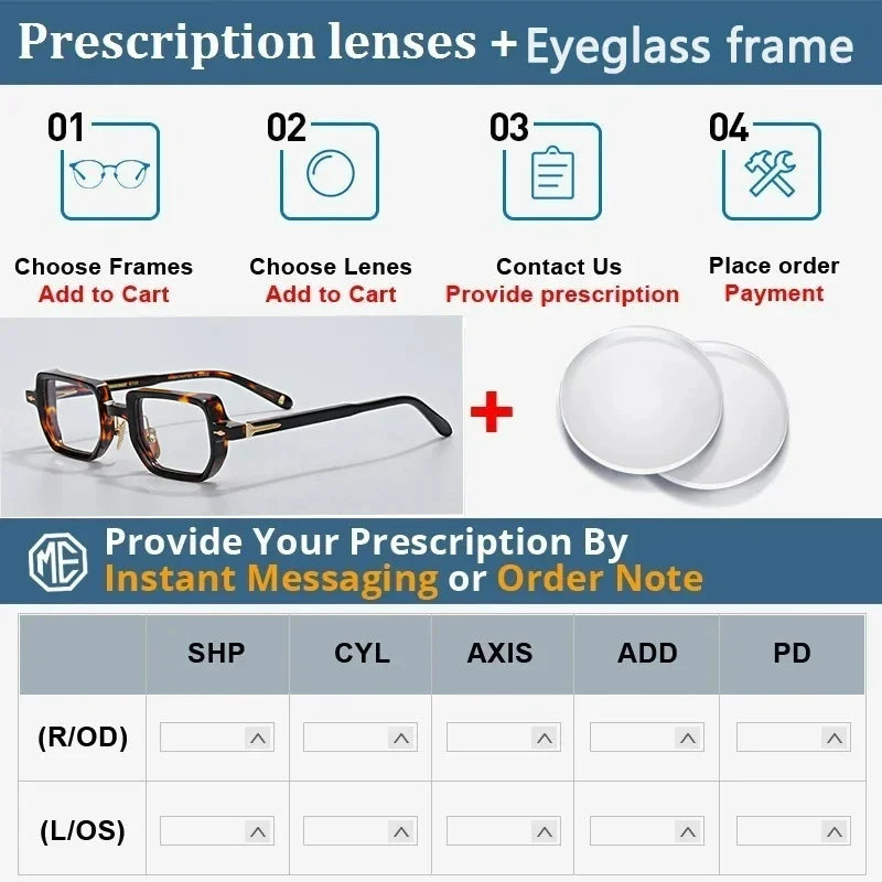 Nouvelle monture de lunettes rétro tendance pour hommes, marque de créateur, monture de lunettes classique faite à la main, lunettes de lecture myopes pour femmes, lunettes de prescription