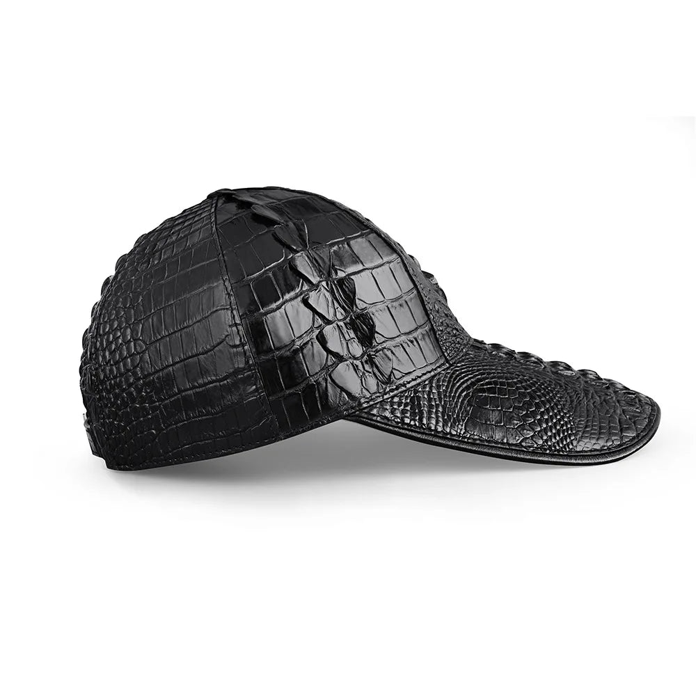 2023 New Crocodile Skin  Peaked Cap Sun Protection And Sunshade Hat Genuine Leather Unisex Golf Hat Baseball Hat 45