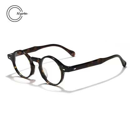 Gafas redondas de acetato hechas a mano de alta calidad para hombre y mujer, anteojos ópticos para miopía, lectura, tendencia personalizada