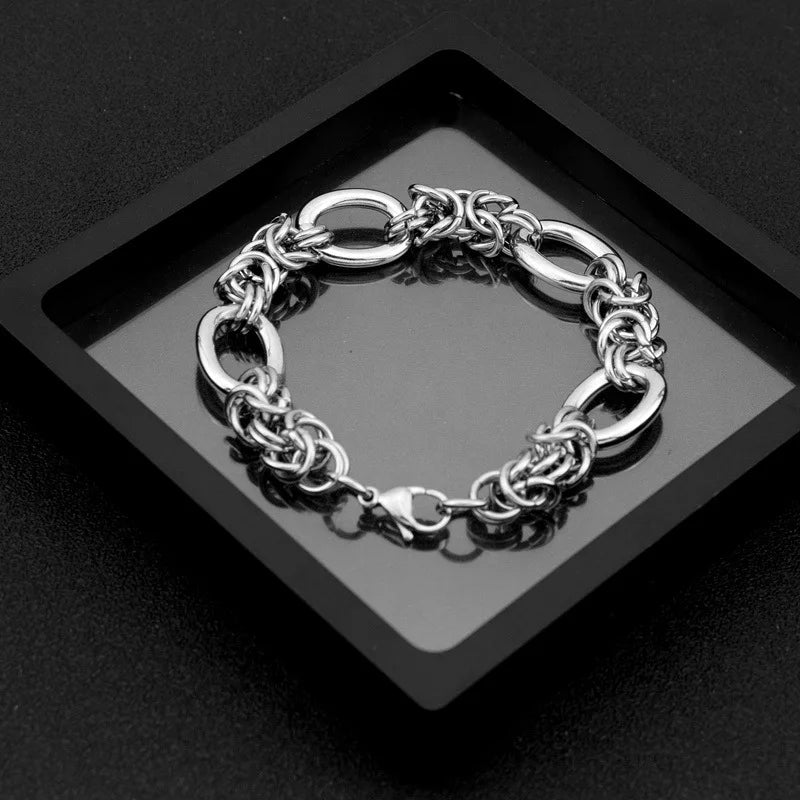 New Hip Hop Design DIY Chain Bracelet for Men Women Heavy Thick Trendy Aesthetic 316L Stainless steel Punk Jewelry