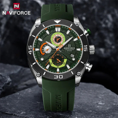 Reloj NAVIFORCE para hombre, deportivo, resistente al agua, de cuarzo, cronógrafo, militar, con luz, regalo para hombre 2024