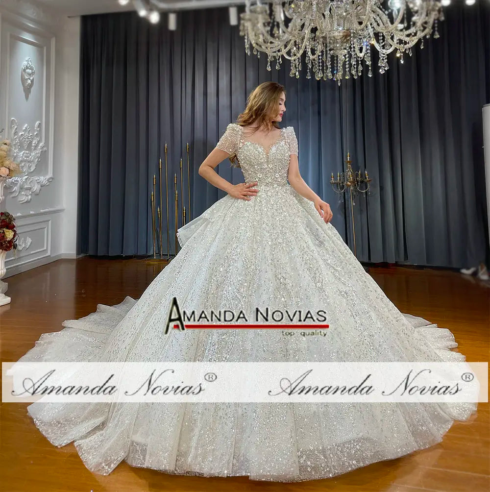 Amanda Novias Removable Sleeves Wedding Dress NS4765