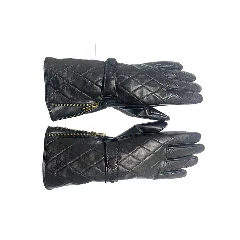 Guantes de cuero de policía montados importados para hombres, guantes de ciclismo para conducir, guantes de piel de oveja finos para reparación de teléfonos móviles y automóviles