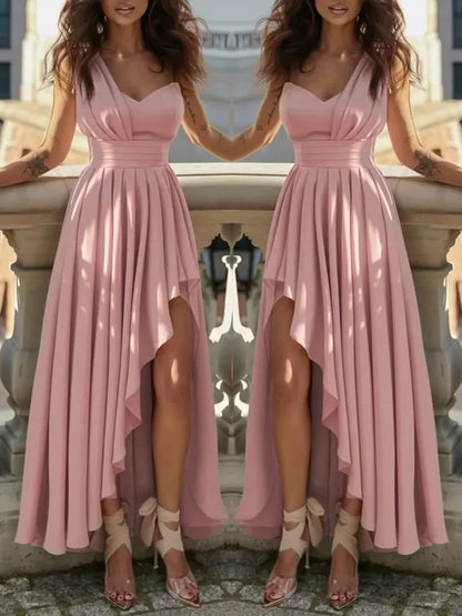 Sexy Women Elegant Pink Cocktail Party Evening Chic Gala Graduation Dresses Luxury Formal Occasion Bridesmaid Gown Dress Clothes