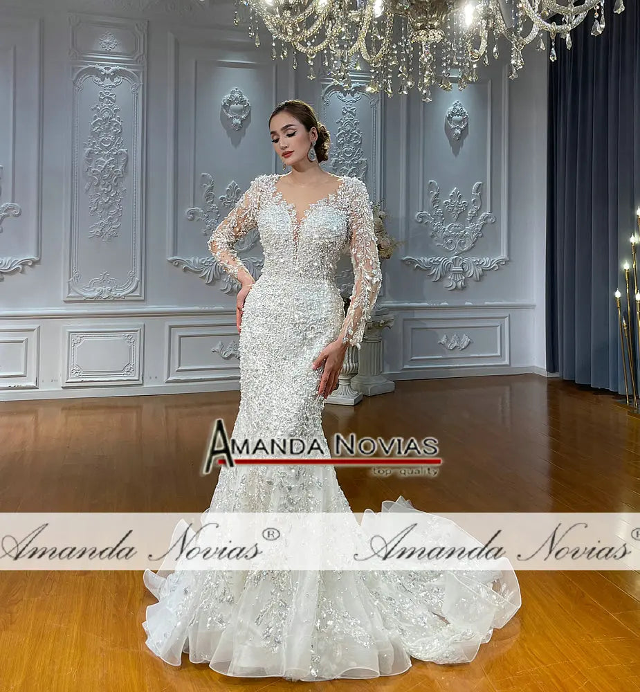 Amanda Novias 2 in 1 Lace Luxury Wedding Dress NS4755