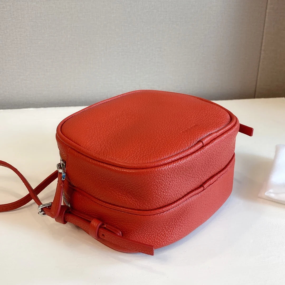 2022 New Spring and Summer Small Square Bag 100% Leather Double Compartment Design Shoulder Bag