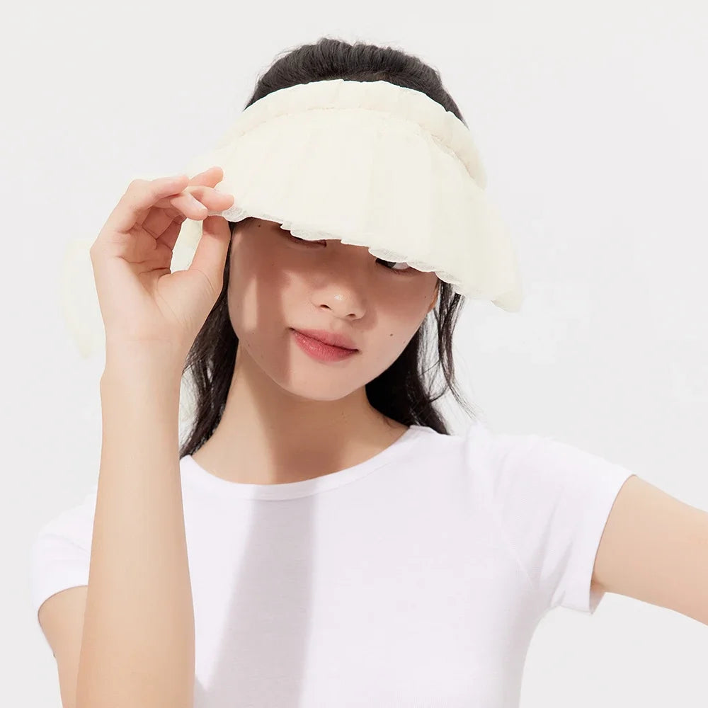 OhSunny - Nuevo sombrero de princesa con visera de ala ancha para mujer y niña, protección UV de verano, UPF50+, sombreros de playa de malla para exteriores