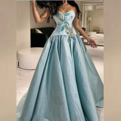 Jersey Sequined Beading Ruched Party A-line V-neck Bespoke Occasion Gown Long Dresses