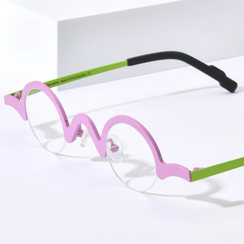 FONEX Monture de lunettes en titane pur pour femmes 2024 Nouvelles lunettes rondes à la mode pour hommes F85810