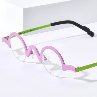 Montura de gafas de titanio puro FONEX para mujer 2024, nuevas gafas redondas pequeñas a la moda para hombre, gafas F85810