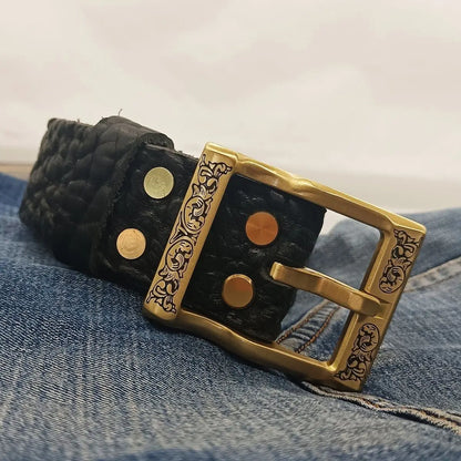 Ceintures en cuir véritable faites à la main personnalisées privées pour hommes Ceinture de cow-boy occidentale de luxe pour jeans Trous larges Emballage de boîte-cadeau