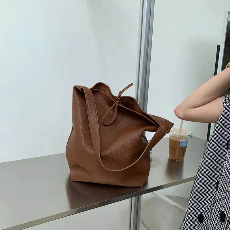 Bolso de mano tipo cubo de Corea para mujer, tipo bandolera, de gran capacidad, con bolso pequeño