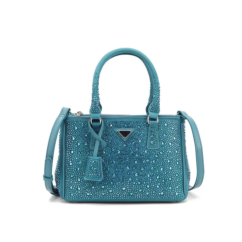 Bolso de hombro de marca de lujo para mujer, bolso de noche con incrustaciones de diamantes y purpurina Y2k, bolso cruzado para banquetes y bodas