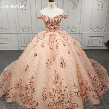 Robe de soirée en dentelle et perles pour 15 ans, robe de bal, motif floral, orange, DY9881, pour Bar Mitzvah