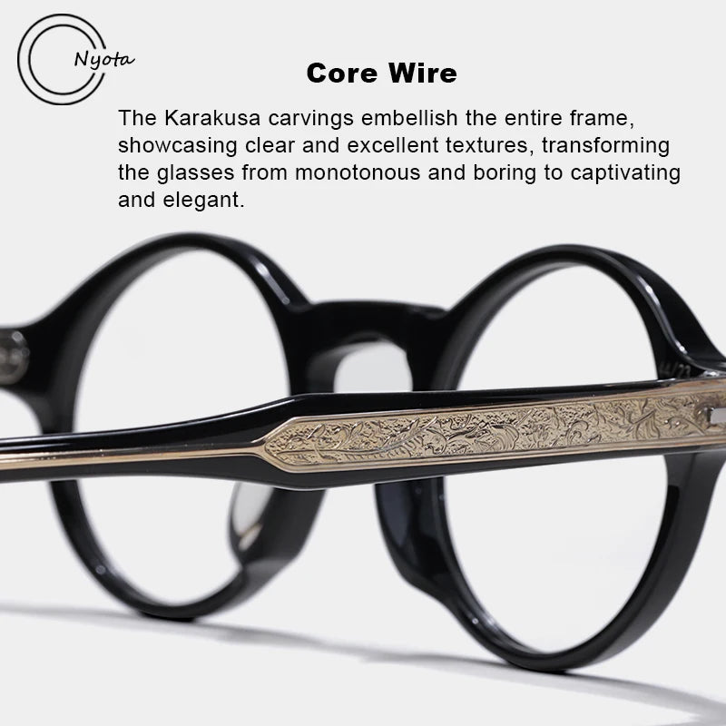 Top Quality Fashion Handmade Acetate Round Glasses Frame Men Optical Eyeglasses Myopia Reading Women Personalized Trend Eyewear