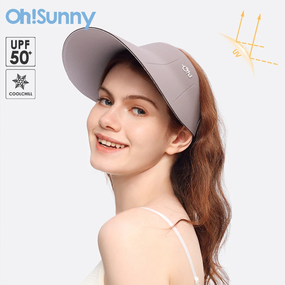 OhSunny Sun Visor 2024 Nuevo gorro de protección UV portátil suave y transpirable Unisex de moda de doble cara para uso al aire libre