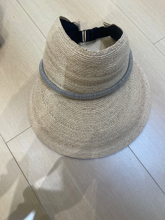 Exquisitely decorated natural straw sun hat