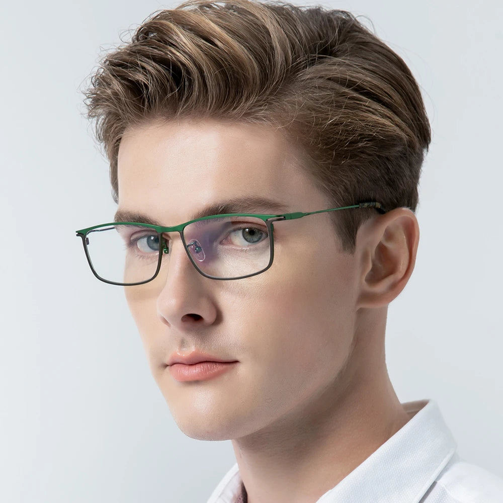 FONEX Lunettes colorées en titane pour hommes et femmes, nouvelles lunettes carrées rétro 2023, lunettes mates F85777