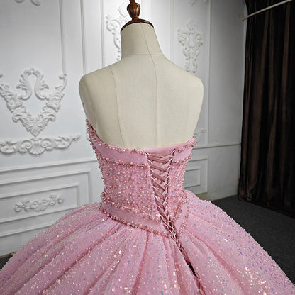 JANCEMBER Robes de Quinceanera romantiques Robe de bal en organza Robes de soirée à paillettes 2024 Rose Sweetheart DY1141 Bar Mitzvah