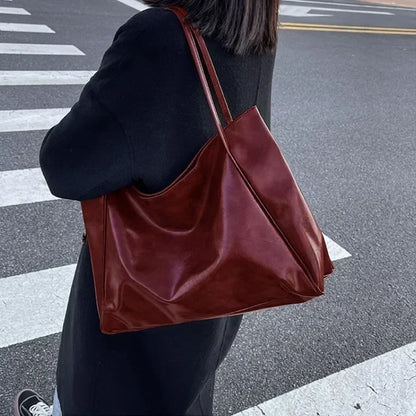 Bolso de mano para mujer, moderno, tipo sobre, de gran capacidad, de piel sintética suave, tipo bandolera, estilo retro, informal, portátil