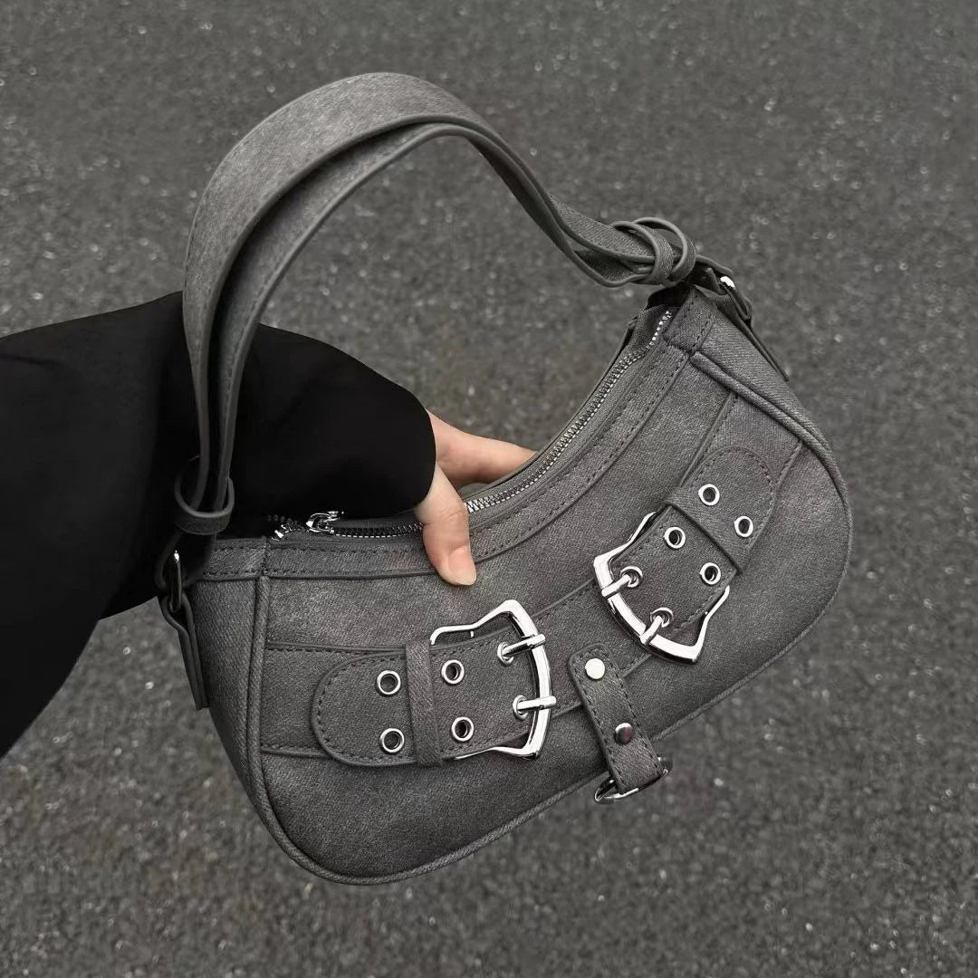 Bolso de mano de gran capacidad estilo retro americano, bonito bolso de moda Y2k de metal para mujer, bolso de hombro, bolso de almacenamiento, bolsos de mano para mujer