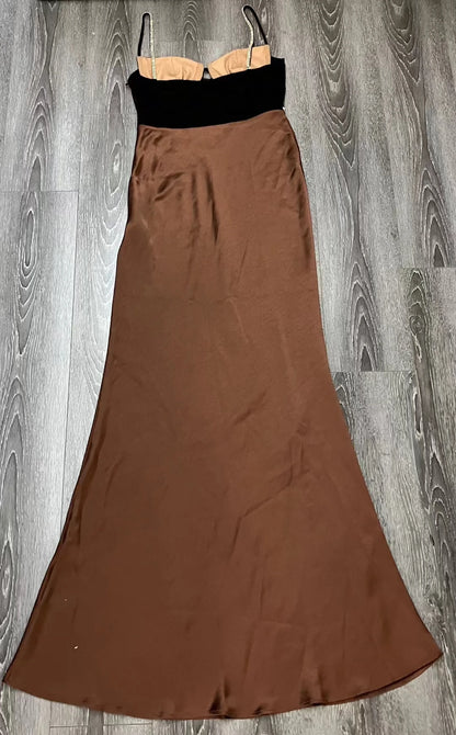 Vestido largo ajustado con retazos de encaje para mujer, vestido maxi sexy de moda