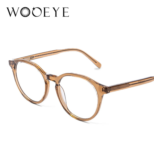 Lunettes de mode vintage en acétate pour femmes, lunettes optiques à monture ronde simples et élégantes 2024 wooeye New