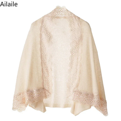 2023 Nouvelle Arrivée Automne Hiver Tricot Femmes Écharpe Solide 100% Pur Cachemire Poncho Mode Capes Dame Haute Qualité Fille Écharpes