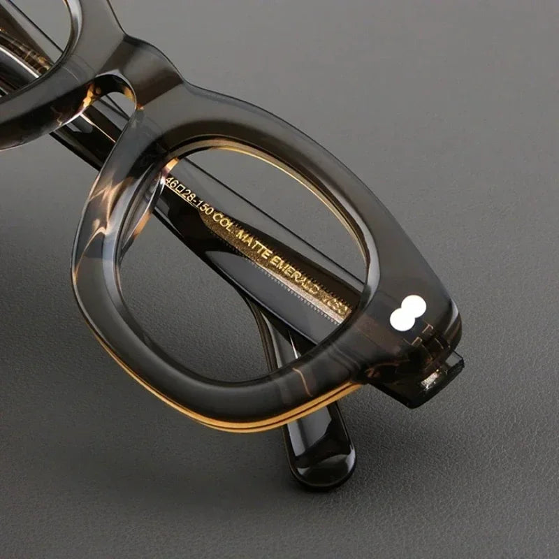 Gafas graduadas ópticas para miopía para hombre y mujer, montura gruesa de acetato negro mate de alta calidad, estilo retro cuadrado, 2024