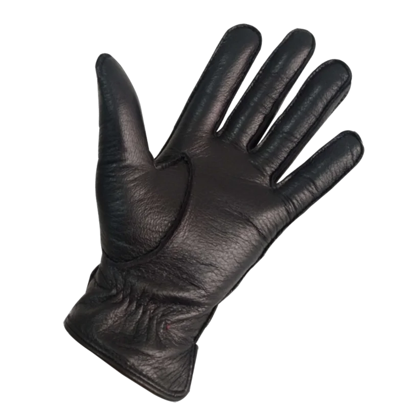 Guantes de cuero de ciervo CARTTIGERCAT para hombre, con pantalla táctil, forro de lana cálido para invierno, guantes para conducir en moto