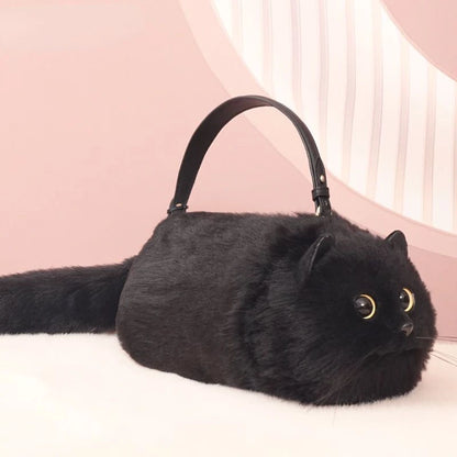 Shoulder Bag Cute Black Cat Handbag Personalized New Unique Design Small Bag Crossbody Travel Shopping Street Fashion All-Match