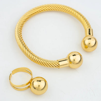 Conjuntos de anillos, pulseras y pendientes chapados en oro italiano de joyería africana para mujer, collar de boda, colgante, regalo de fiesta de Dubái