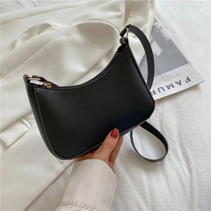 2024 New Women's Fashion Handbags Retro Solid Color PU Leather Shoulder Underarm Bag Casual Women Handbags Designer Bag