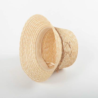 2024 New Fashion Straw Bucket Hats For Women Luxury Designer Brand Flat Beach Hat Ladies Summer Sun Hats Party Gifts