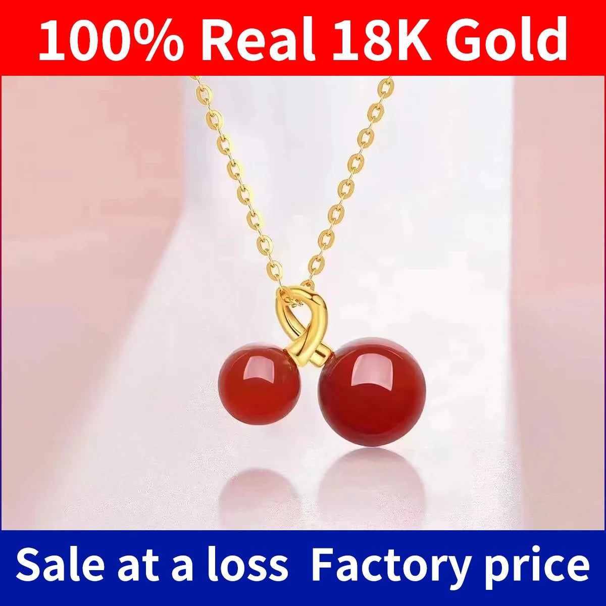 Szjinao Original 18k Real Gold Necklace Cherry Pendant Charm With Certificate Luxury K Gold Necklaces Jewelry For Women On Trend