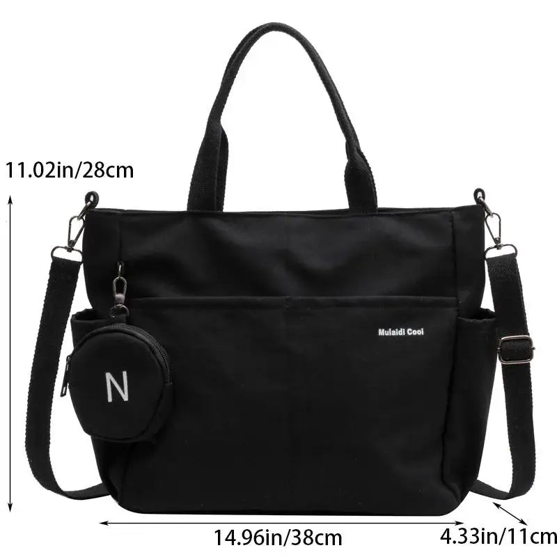 Sac à main en nylon pour femme Ins Lazy Wind, nouveau sac à bandoulière coréen de grande capacité, étanche, simple et littéraire