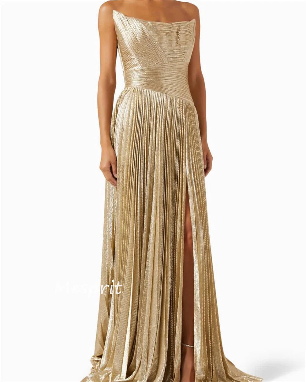 Satin Draped  A-line Strapless Bespoke Occasion  Floor Length