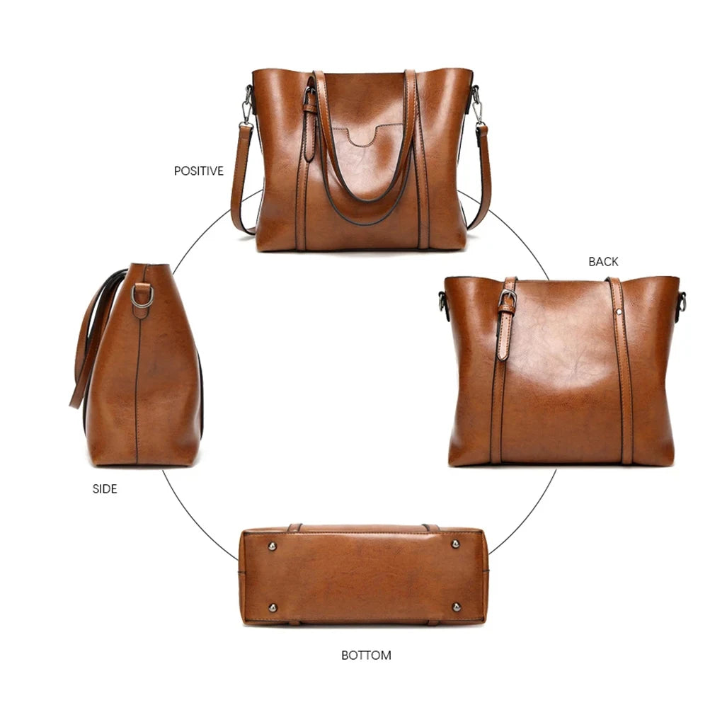 Bolsos de hombro para mujer, bolso de mano de piel encerada con aceite, bolso cruzado, bolsos vintage, bolsos de mujer, bolso de diseñador de alta calidad