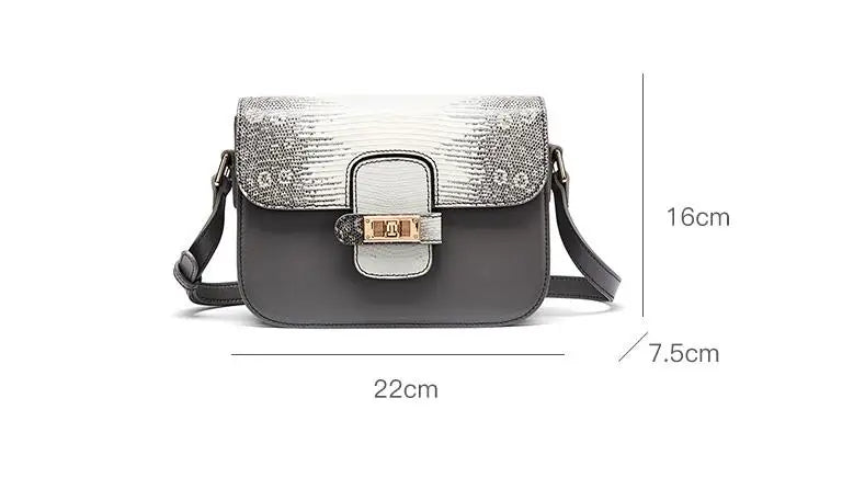 Sac pour femme en peau de lézard 2023 Nouveau sac à bandoulière de luxe en cuir véritable pour femme Petit sac carré haut de gamme Sac à bandoulière tendance 50