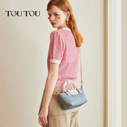 TOUTOU Original Star Dumpling Bun 2024 New Imitation Cowboy One Shoulder Crossbody Bag High End Fashion Handbag