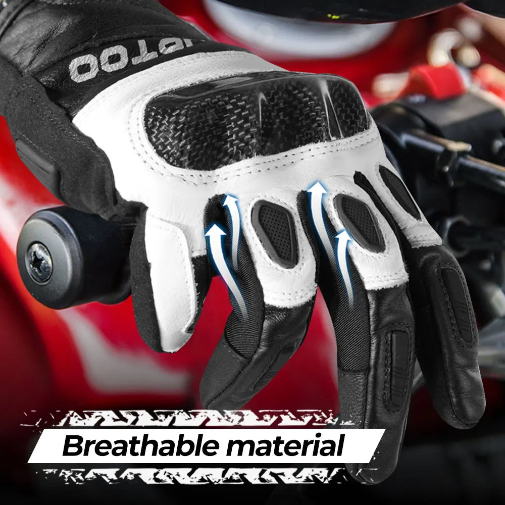 Guantes de ciclismo para hombre, de cuero, con pantalla táctil, para exteriores, para ciclismo de montaña, deportes de equitación, senderismo, bicicleta, motocicleta, equipo de protección antideslizante