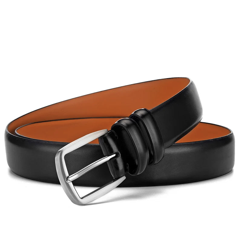 Belt Male Fashion Men's Luxury Designer Cowskin Belts For Jeans Genuine Leather Strap Pin Buckle Cummerbunds Ceinture Homme