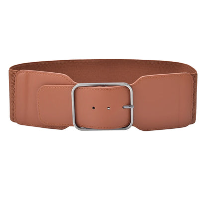 Ceinture élastique large extensible pour femme avec boucle à ardillon