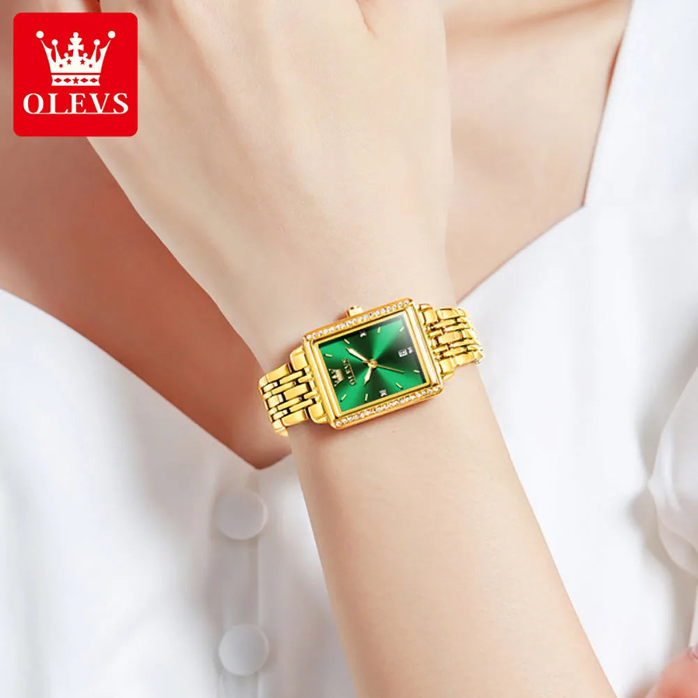 OLEVS 9995 Montre-bracelet à quartz élégante pour femme avec date automatique Montre originale de marque supérieure pour femme Montres lumineuses étanches de luxe 2024