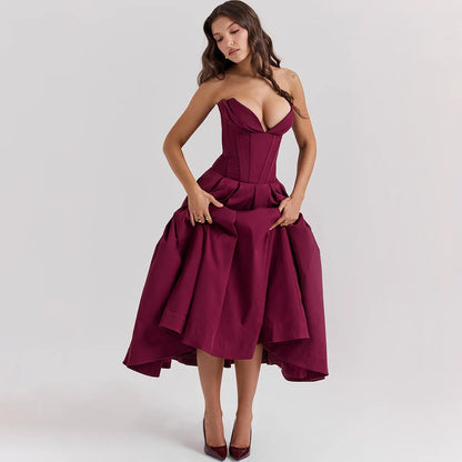 Robe d'été élégante pour femme Suninheart 2024 Nouveautés Vin Occasion formelle Robe corset Longues robes de soirée Vêtements pour femmes