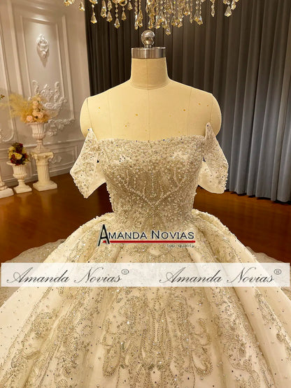 Vestido de novia sin tirantes con encaje y cuentas, pedido personalizado NS4700, 3 formas de uso