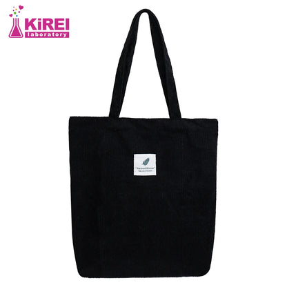 Sac en velours côtelé pour femme, sac à main de magasinage, sac fourre-tout en toile réutilisable, sac d'école, cadeau de Noël pour fille